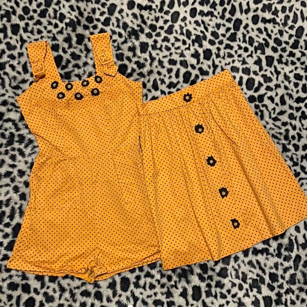 Art and tatyana beach bash romper and skirt set small mustyellow